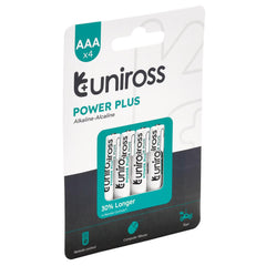 Draper Uniross LR03 AAA Power Plus Alkaline Batteries (Pack of 4)