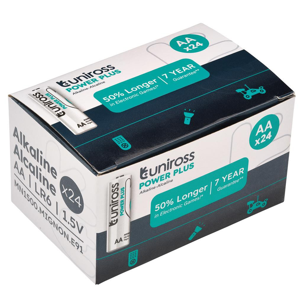 Draper Uniross LR6 AA Power Plus Alkaline Batteries (Pack of 24)