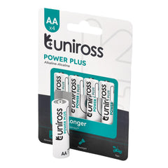 Draper Uniross LR6 AA Power Plus Alkaline Batteries (Pack of 4)