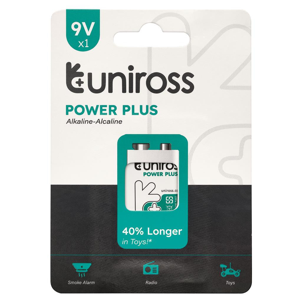 Draper Uniross 6LR61 9V Power Plus Alkaline Battery 21696