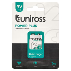 Draper Uniross 6LR61 9V Power Plus Alkaline Battery 21696
