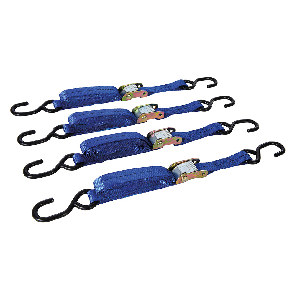 Silverline Cam Buckle Tie Down Strap S-Hook 2m x 25mm 4pk 217585