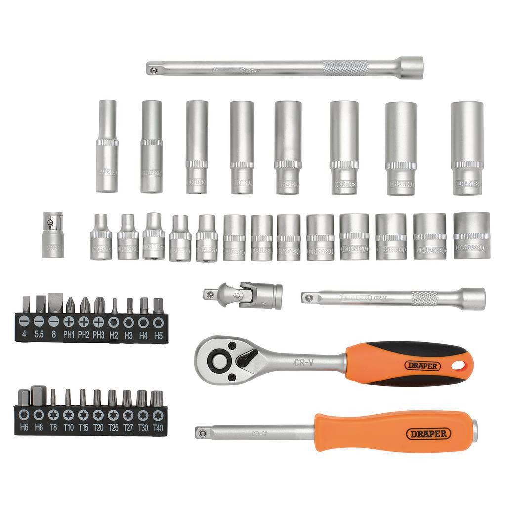 Draper HI-TORQ® 6 Point Socket Set, 1/4" (47 Piece)  22109