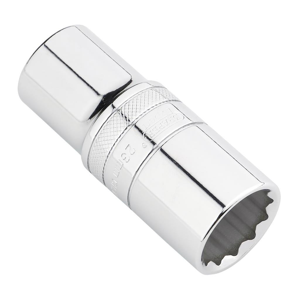 Draper Expert HI-TORQ® 12-Point Metric Deep Socket, 1/2" Sq. Dr., 23mm  22423