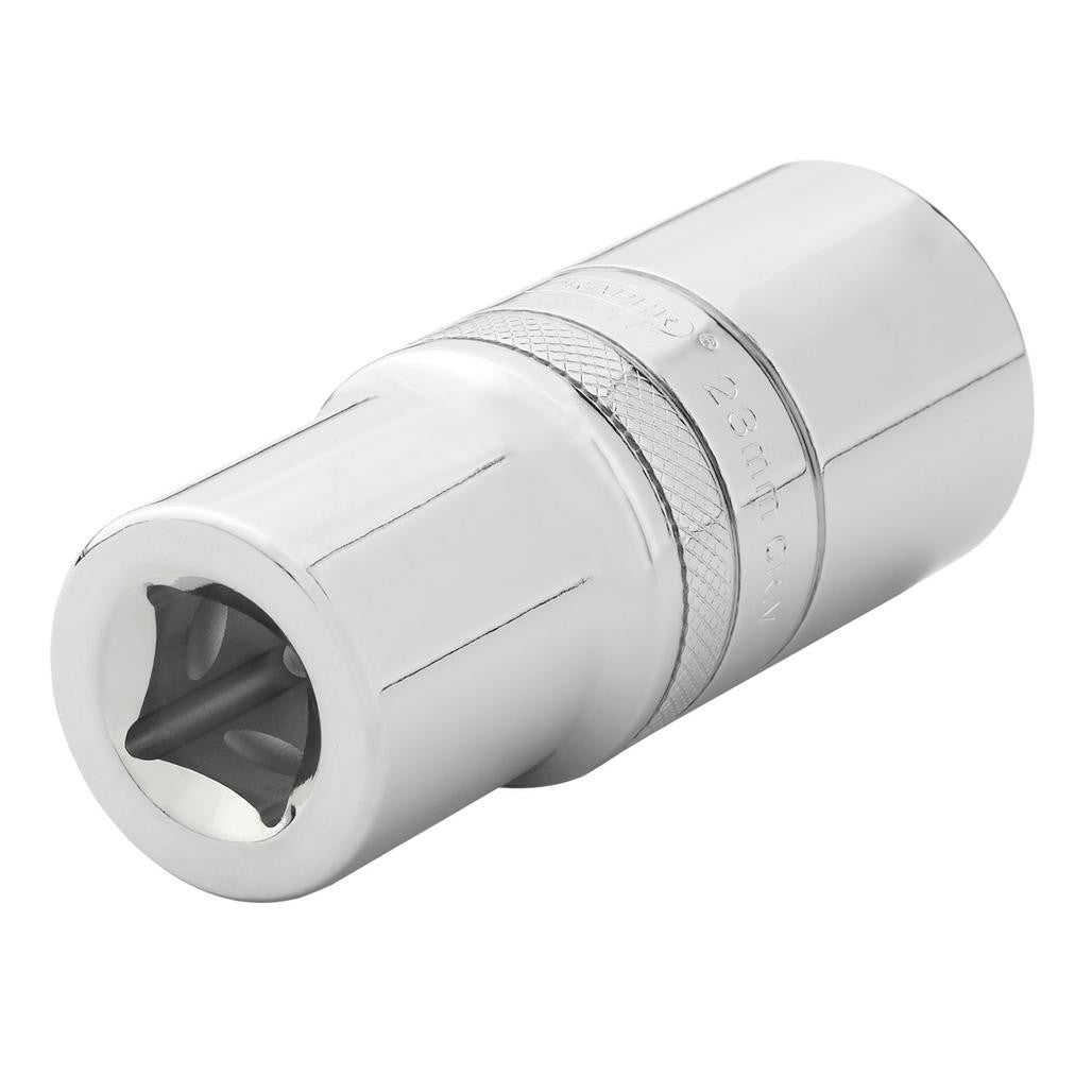Draper Expert HI-TORQ® 12-Point Metric Deep Socket, 1/2" Sq. Dr., 23mm  22423