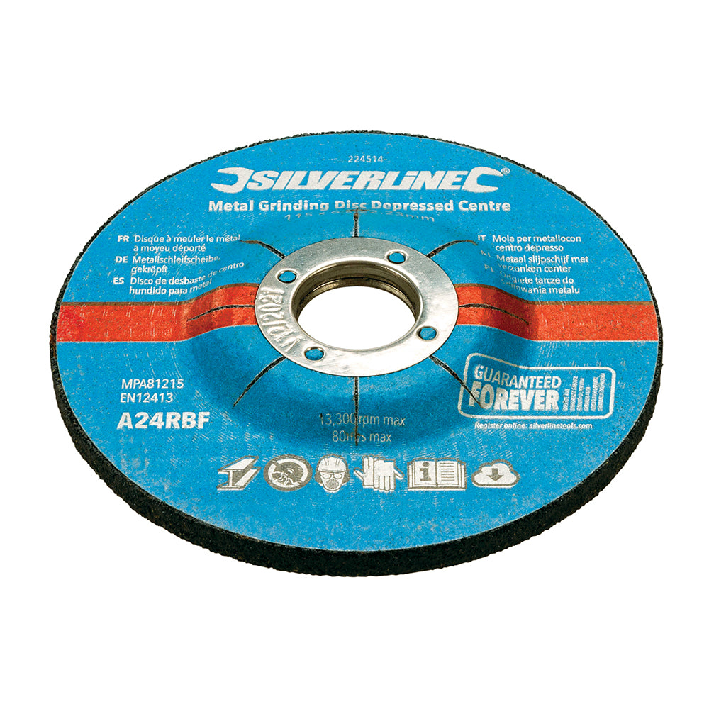 Silverline Metal Grinding Discs Depressed Centre 10pk 224514