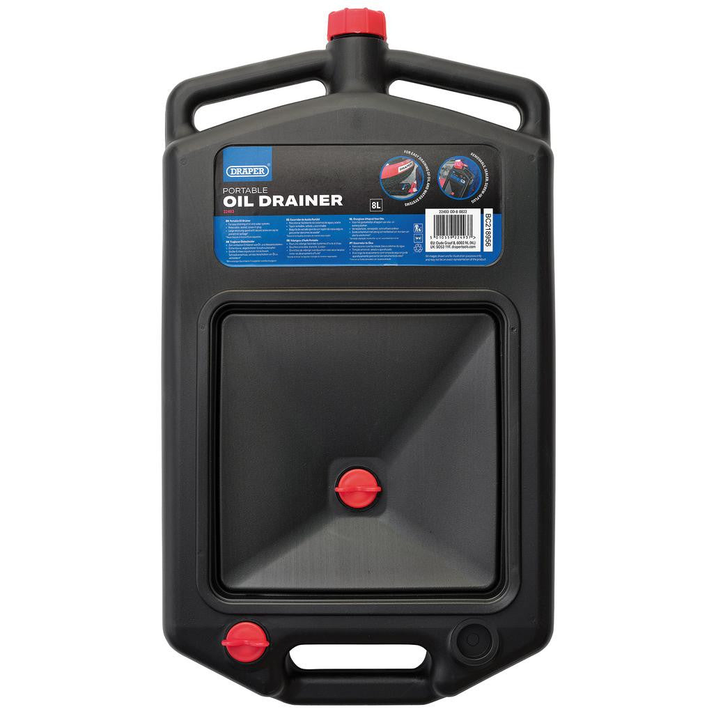 Draper Portable Oil Drainer, 8L 22493