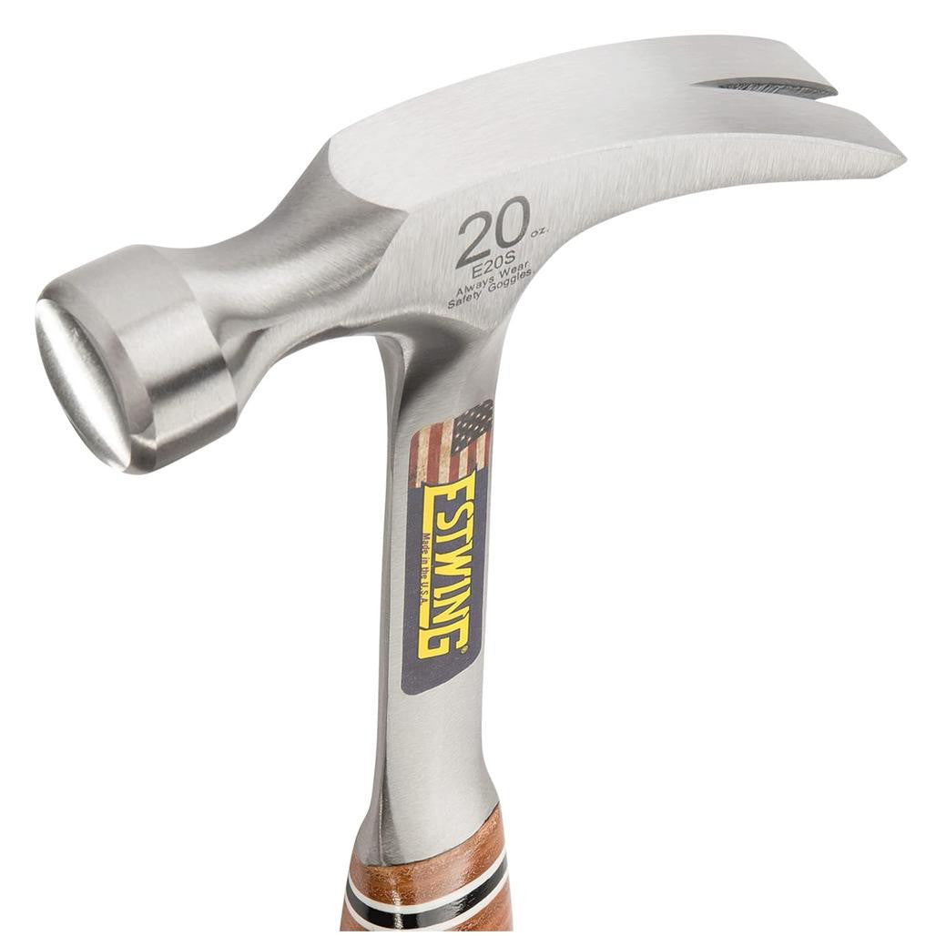 Draper Estwing E20S Straight Claw Hammer with Leather Grip, 20oz/560g  23514