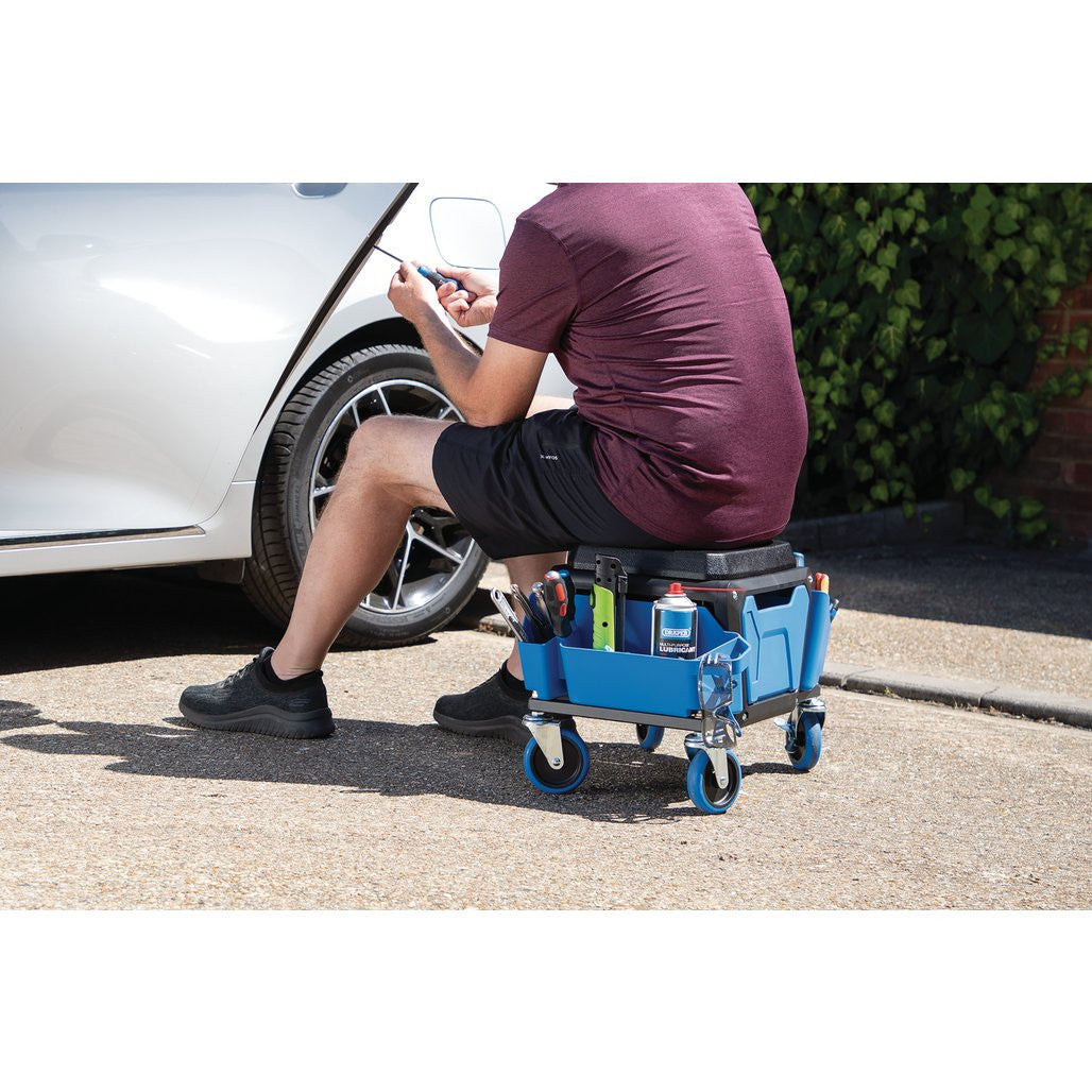Draper Expert Work Stool with Tool Storage, Blue 23716