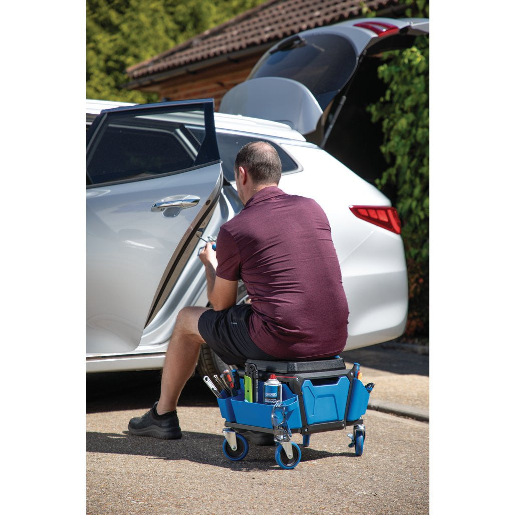 Draper Expert Work Stool with Tool Storage, Blue 23716