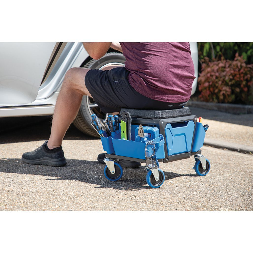Draper Expert Work Stool with Tool Storage, Blue 23716