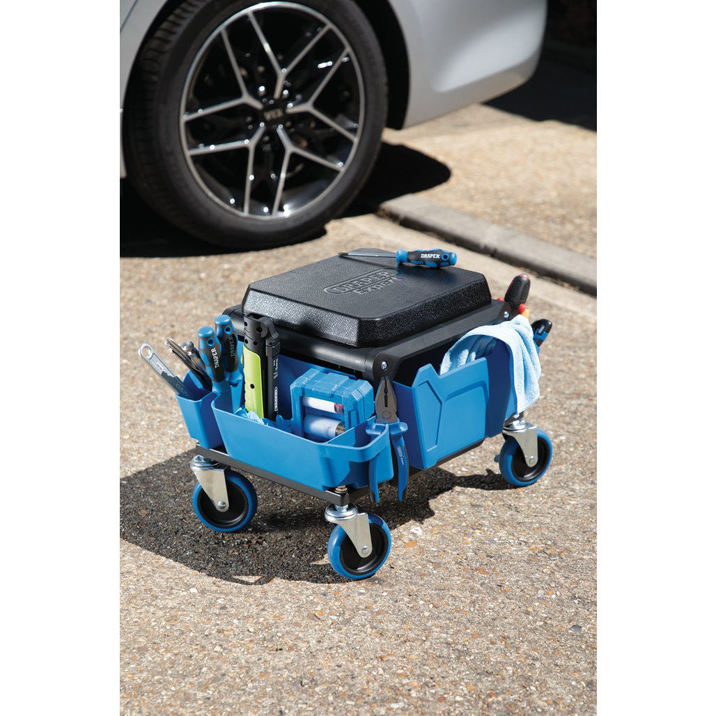 Draper Expert Work Stool with Tool Storage, Blue 23716