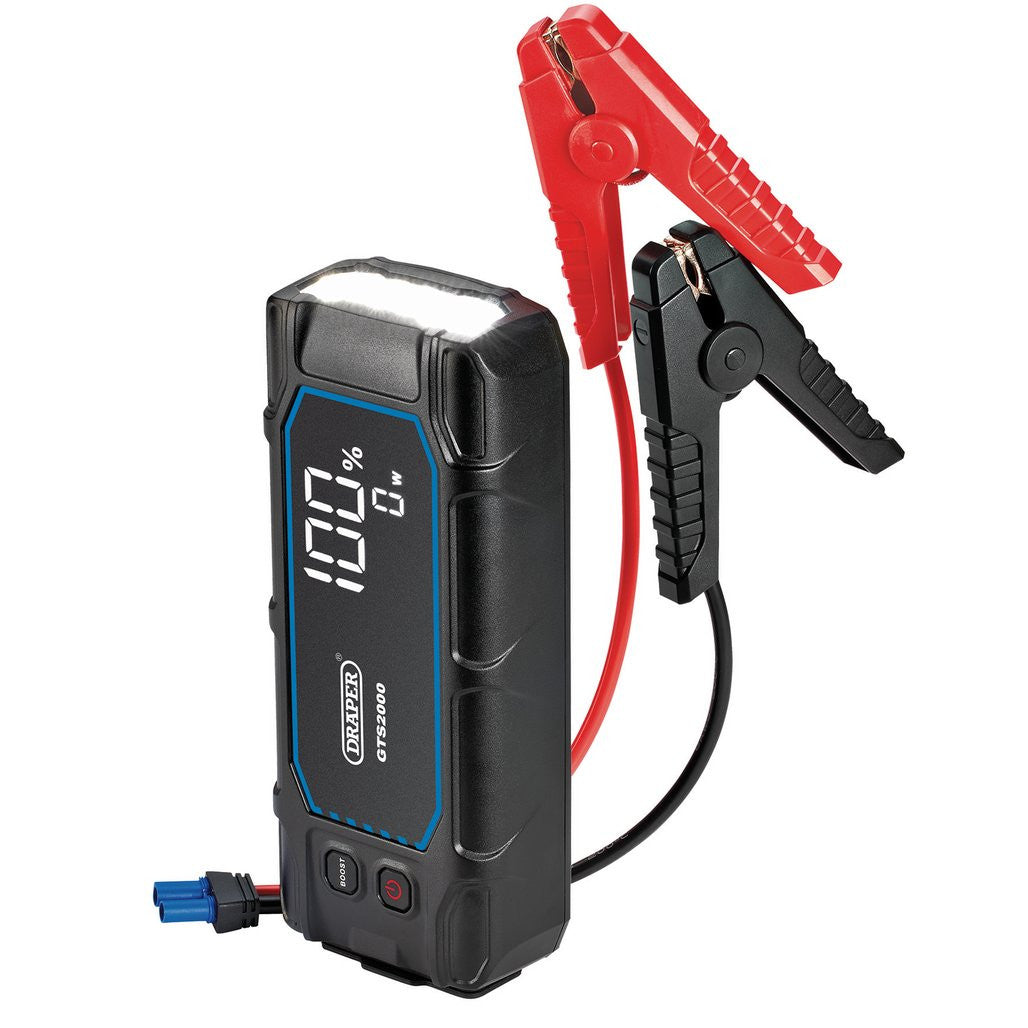 Draper 12V Lithium Jump Starter with Digital Display, 2000A 23741
