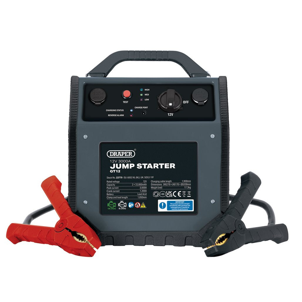 Draper 12V Jump Starter, 3000A 23779
