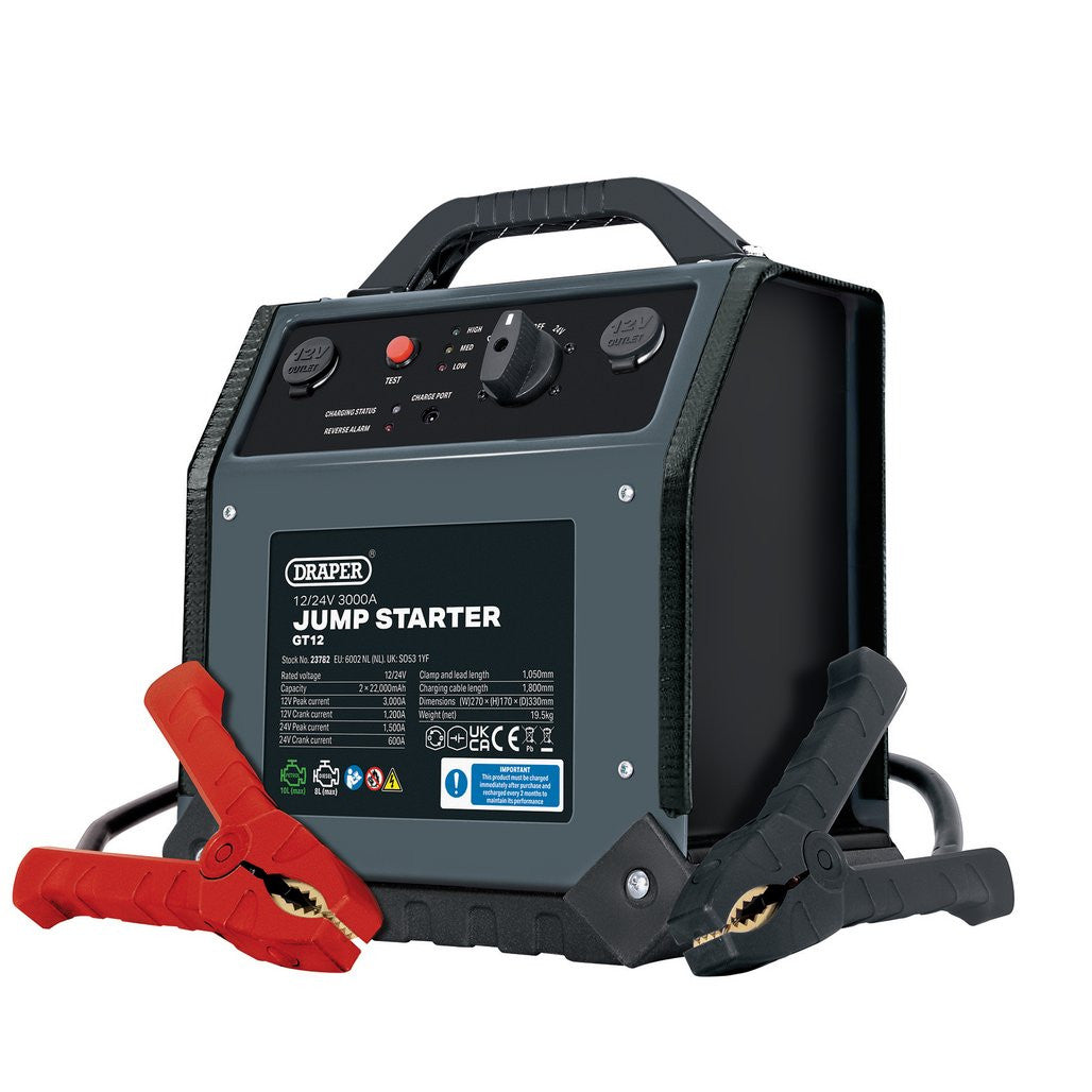 Draper 12/24V Jump Starter, 3000A 23782