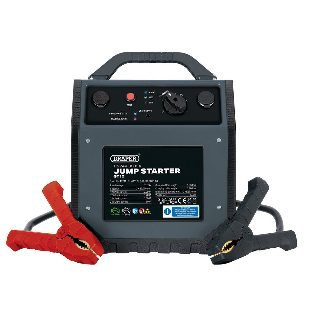 Draper 12/24V Jump Starter, 3000A 23782
