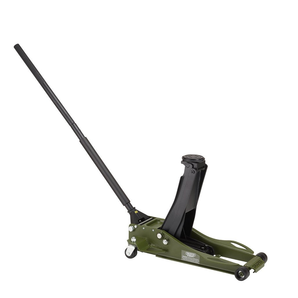 Draper Expert Professional Low Profile Fast Lift Garage Trolley Jack, 3 Tonne, Green 23817