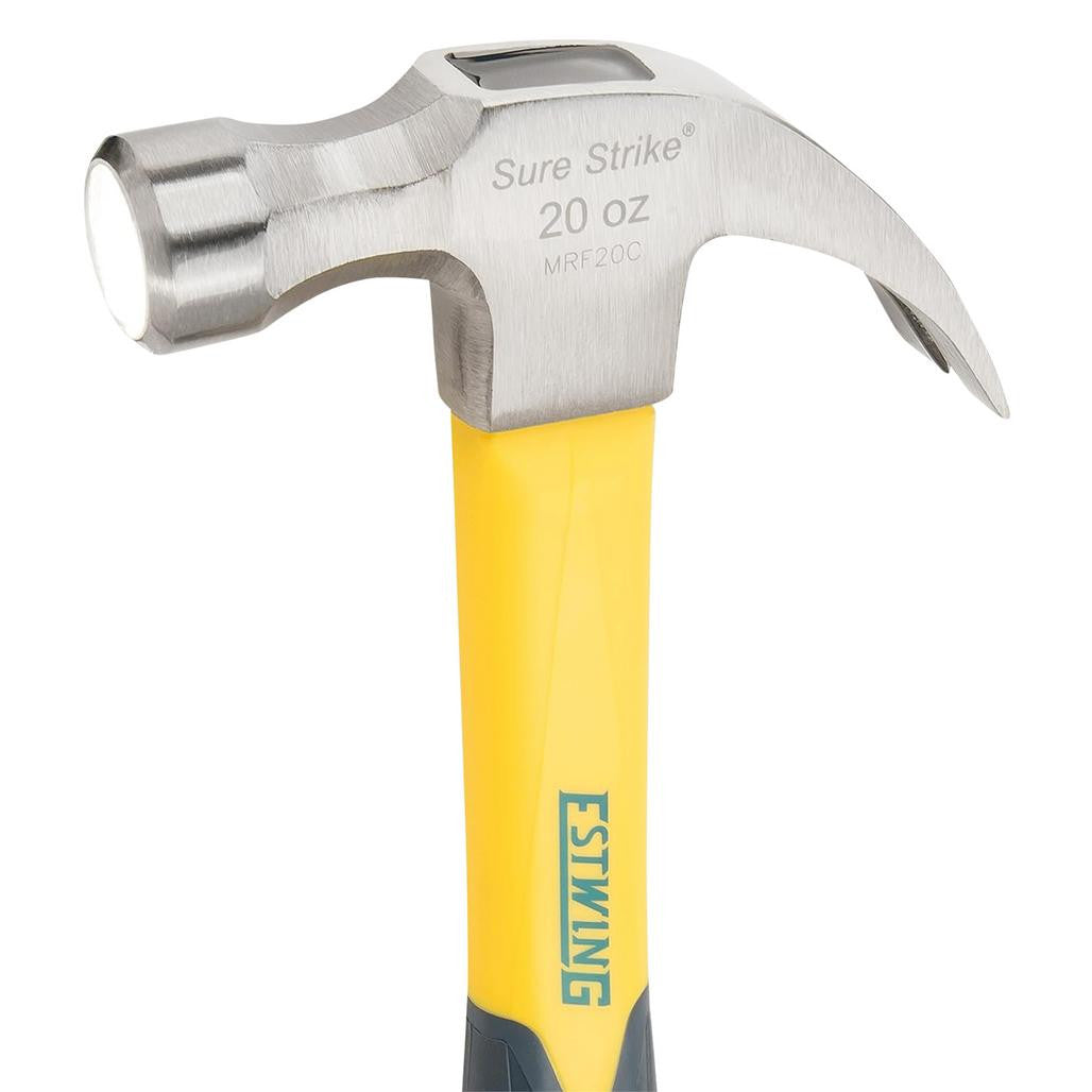 Draper Estwing EMRF20C Sure Strike Curved Claw Hammer with Fibreglass Handle, 20oz/567g  24082
