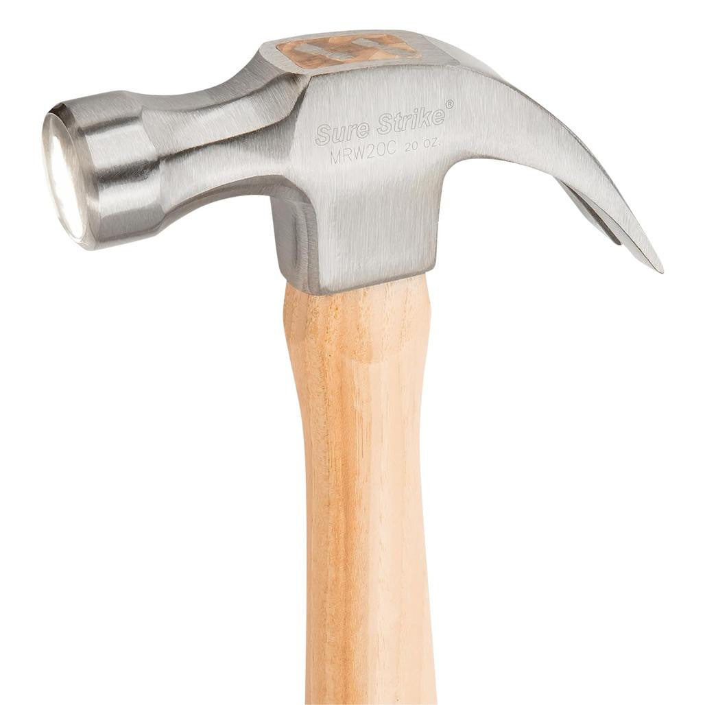 Draper Estwing EMRW20C Sure Strike Curved Claw Hammer with Hickory Handle, 20oz/570g  24087