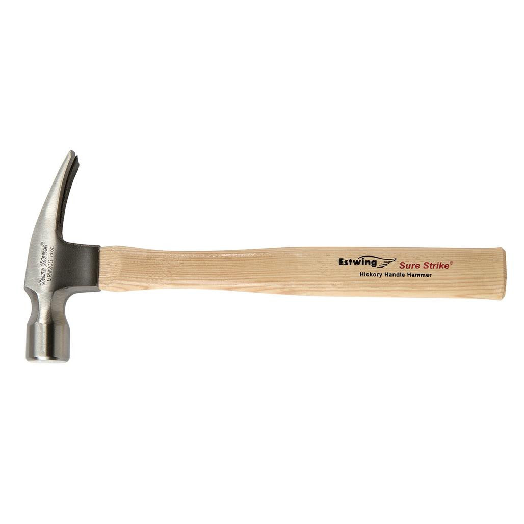 Draper Estwing EMRW20S Sure Strike Straight Claw Hammer with Hickory Handle, 20oz/560g  24088