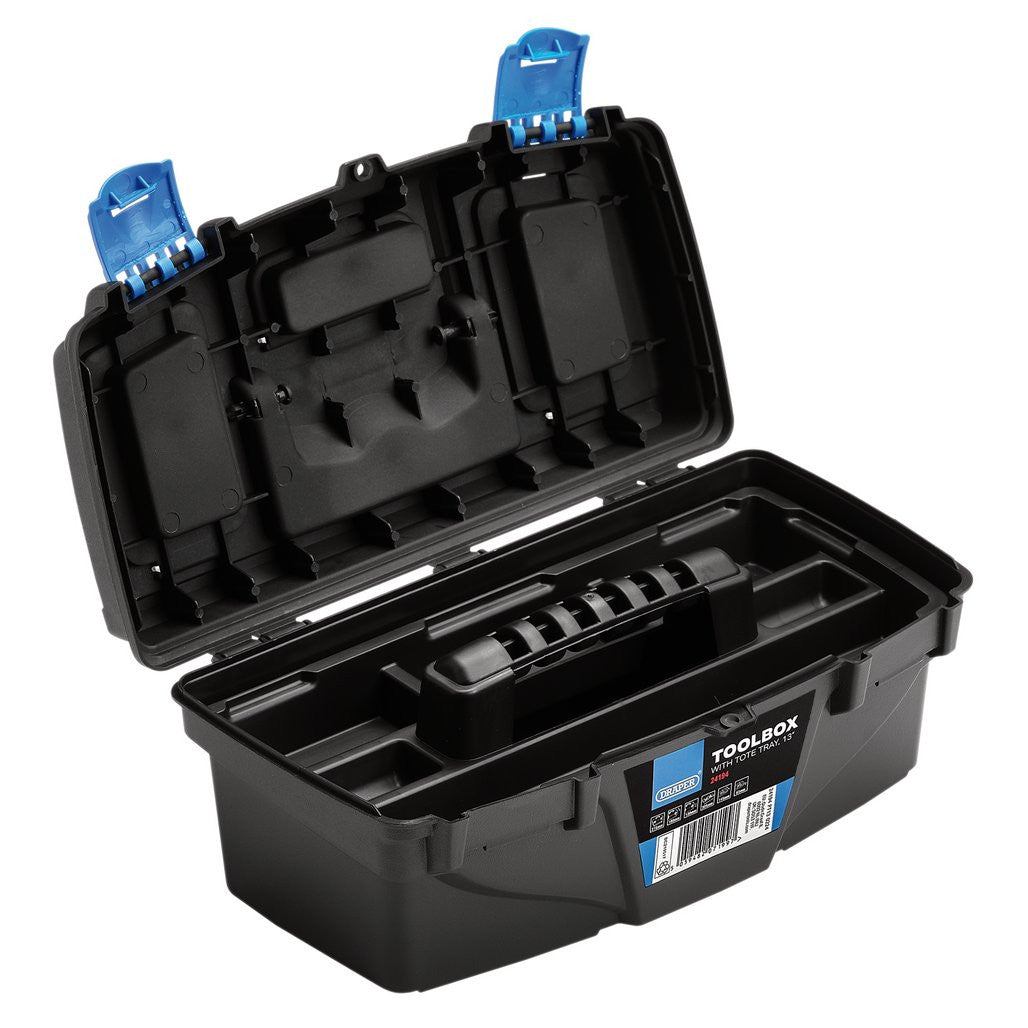 Draper Plastic Toolbox with Tote Tray, 13" 24194