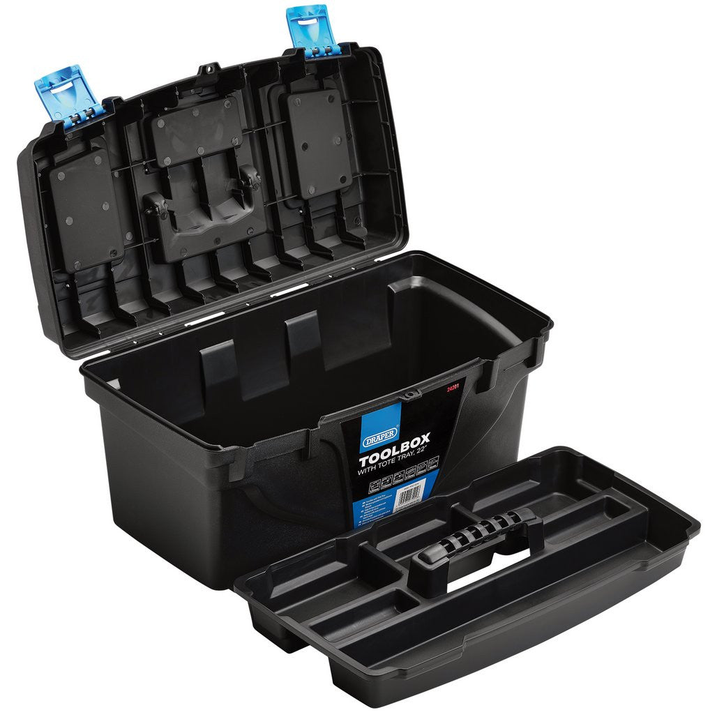 Draper Plastic Toolbox with Tote Tray, 22" 24201