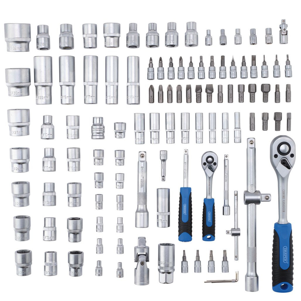 Draper HI-TORQ® Metric Socket and Bit Set, 1/4" and 1/2" Sq. Dr. (110 Piece)  24230