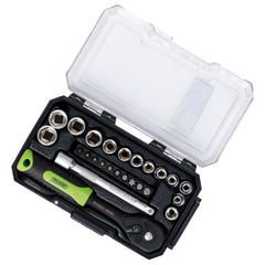 Draper HI-TORQ® Metric Socket and Bit Set, 1/4" Sq. Dr. (25 Piece)  24233