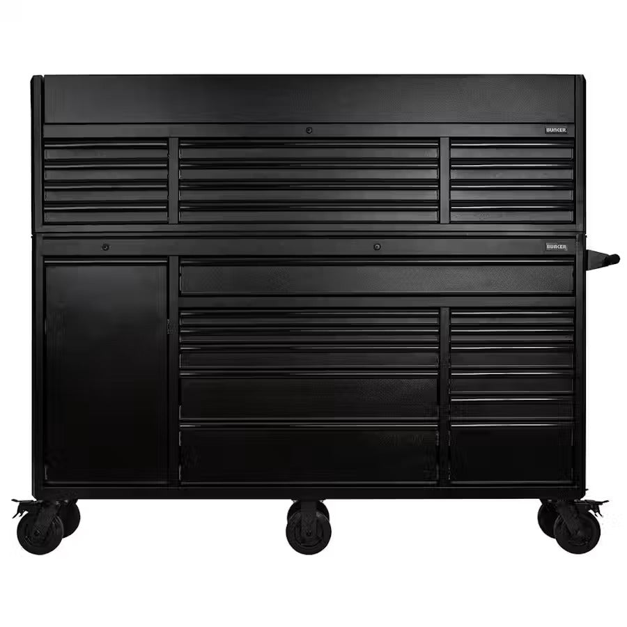 BUNKER 25 Drawer Combined Roller Cabinet and Tool Chest 72" Black 24253