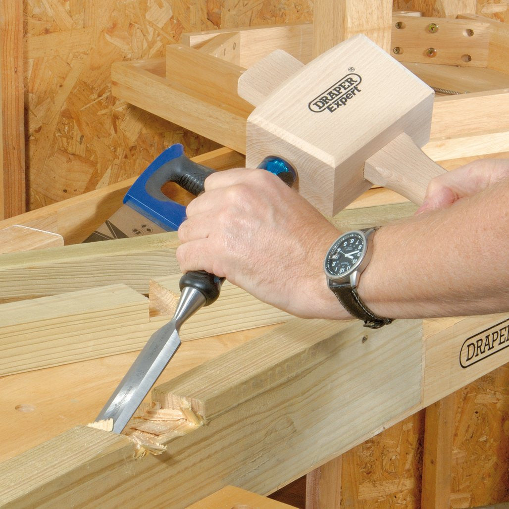 Draper Expert Soft Grip 'Pound Thru' Bevel Edge Wood Chisel, 25 x 140mm  24408