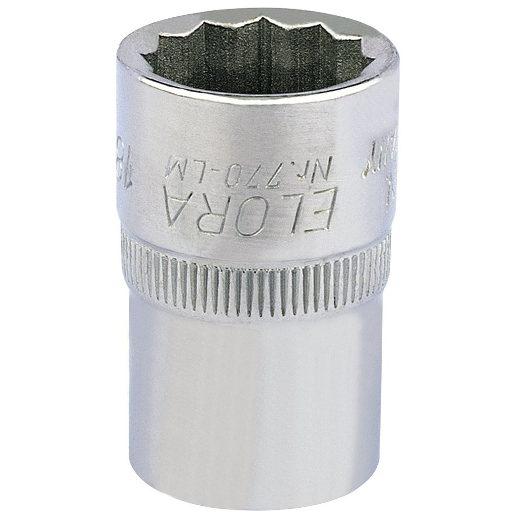 Draper Elora Bi-Hexagon Socket, 1/2" Sq. Dr., 18mm  24632