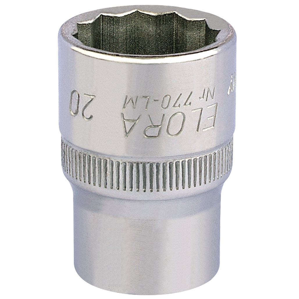 Draper Elora Bi-Hexagon Socket, 1/2" Sq. Dr., 20mm  24658