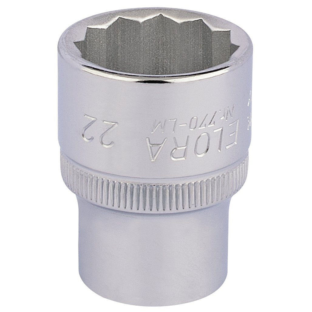 Draper Elora Bi-Hexagon Socket, 1/2" Sq. Dr., 22mm  24674