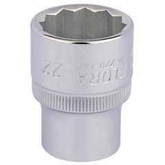 Draper Elora Bi-Hexagon Socket, 1/2" Sq. Dr., 22mm  24674