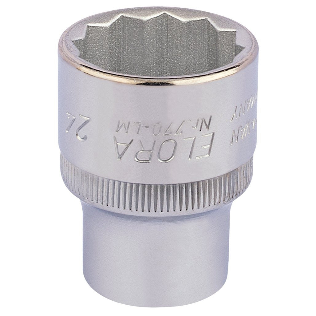 Draper Elora Bi-Hexagon Socket, 1/2" Sq. Dr., 24mm  24690