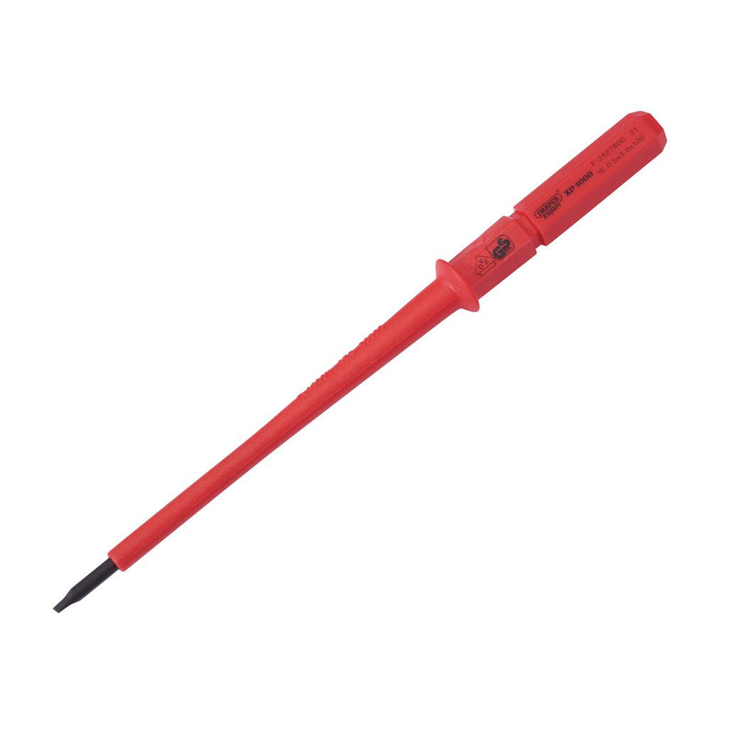 Draper XP1000® VDE Plain Slot Interchangeable Screwdriver Blade, 3 x 100mm  24737