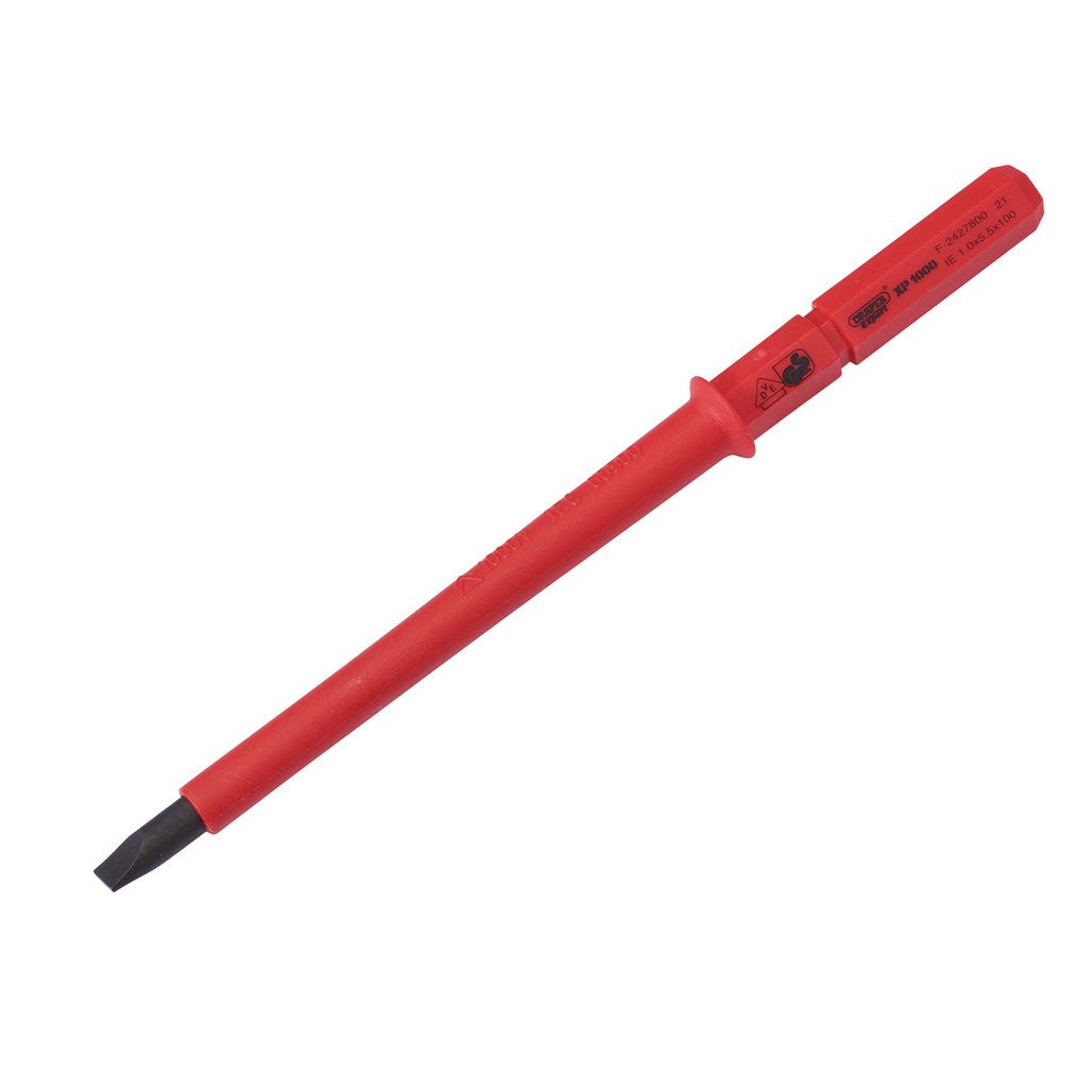 Draper XP1000® VDE Plain Slot Interchangeable Screwdriver Blade, 5.5 x 100mm  24739