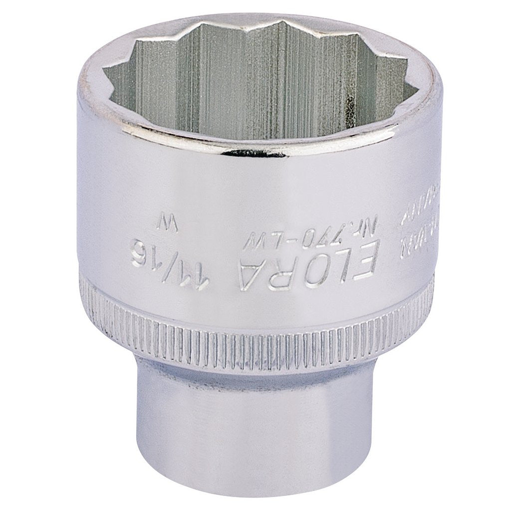 Draper Elora Whitworth Bi-Hexagon Socket, 1/2" Sq. Dr., 11/16"  24880