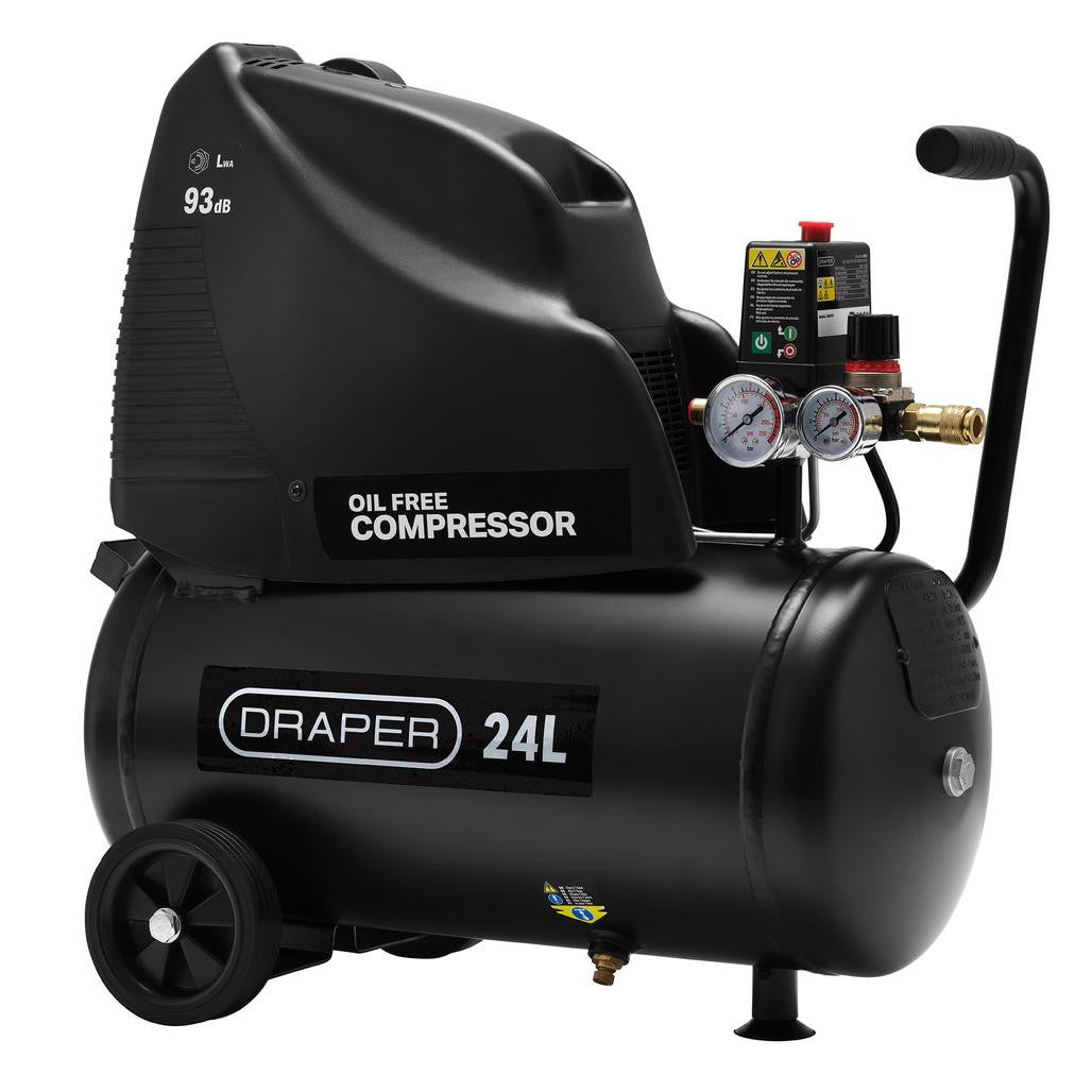 Draper 24L Direct Drive Oil-Free Air Compressor, 1.1kW/1.5hp  24978