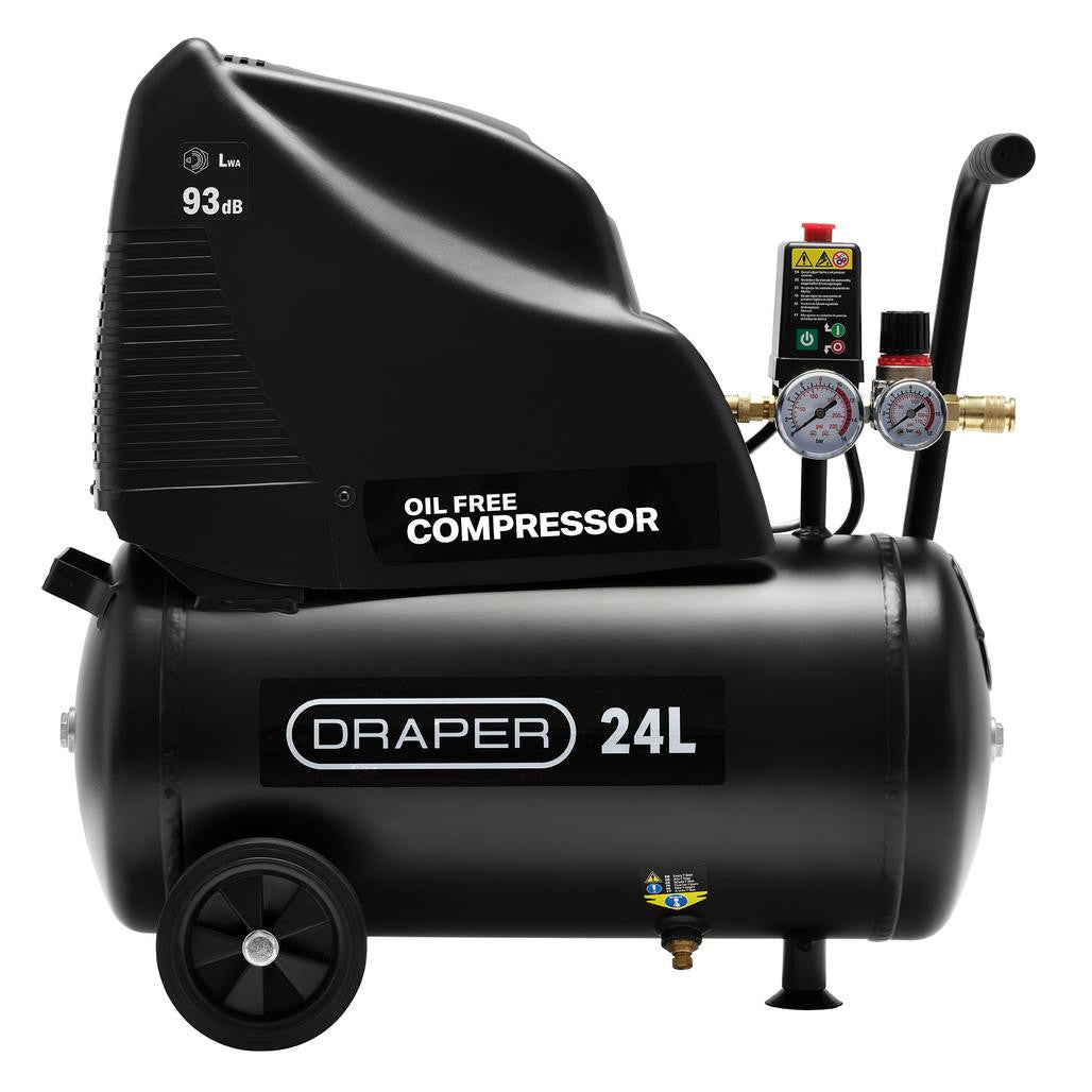 Draper 24L Direct Drive Oil-Free Air Compressor, 1.1kW/1.5hp  24978