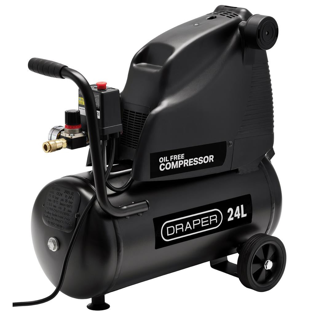 Draper 24L Direct Drive Oil-Free Air Compressor, 1.1kW/1.5hp  24978