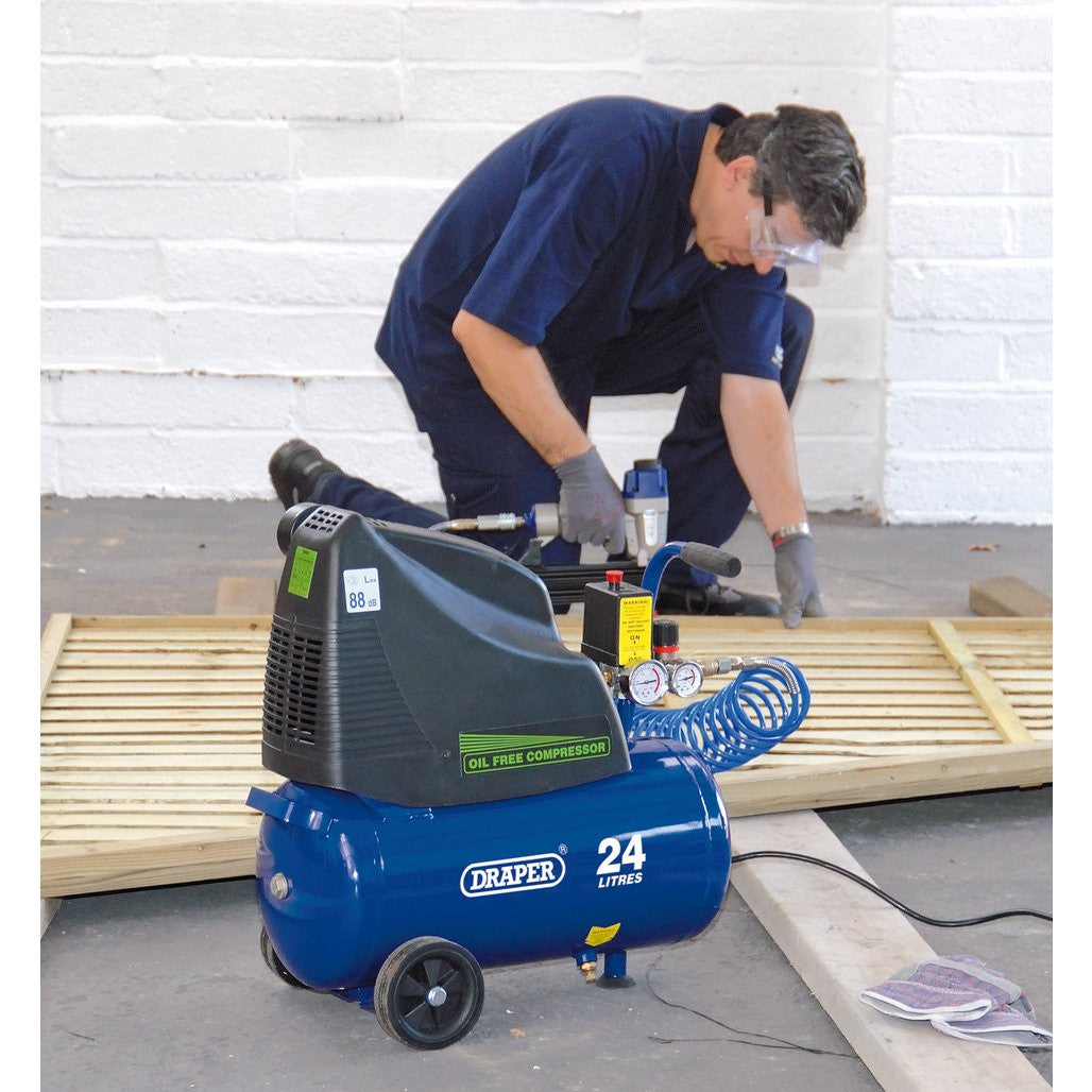 Draper 24L Direct Drive Oil-Free Air Compressor, 1.1kW/1.5hp  24978
