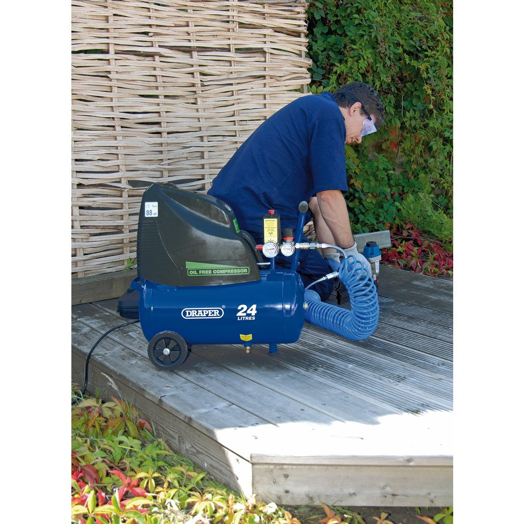 Draper 24L Direct Drive Oil-Free Air Compressor, 1.1kW/1.5hp  24978