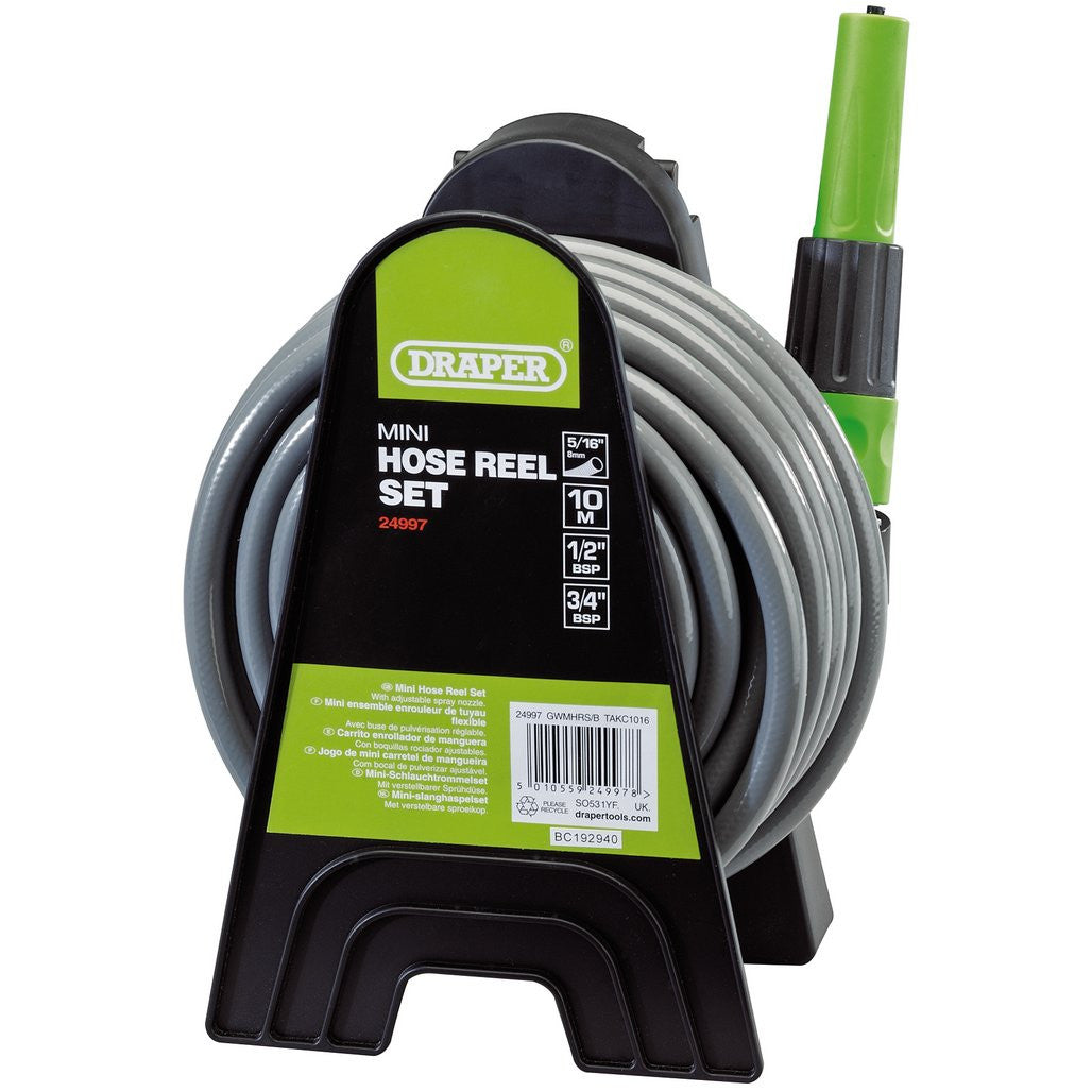 Draper Mini Hose Reel Set, 8mm Bore, 10m  24997