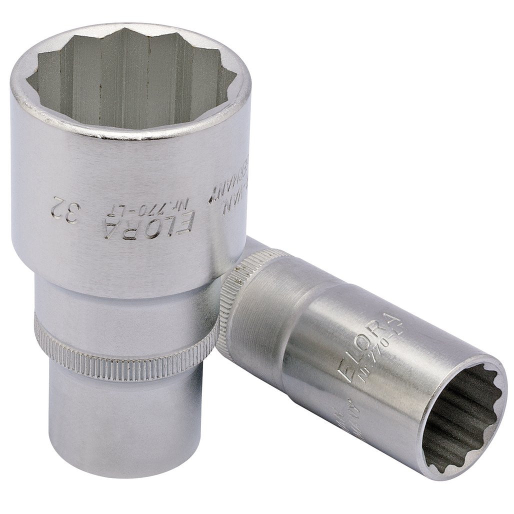 Draper Elora Deep Bi-Hexagon Socket, 1/2" Sq. Dr., 19mm  25119