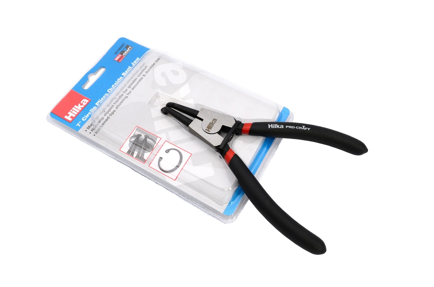 Hilka 7" Outside Bent Jaw Circlip Pliers 25180007