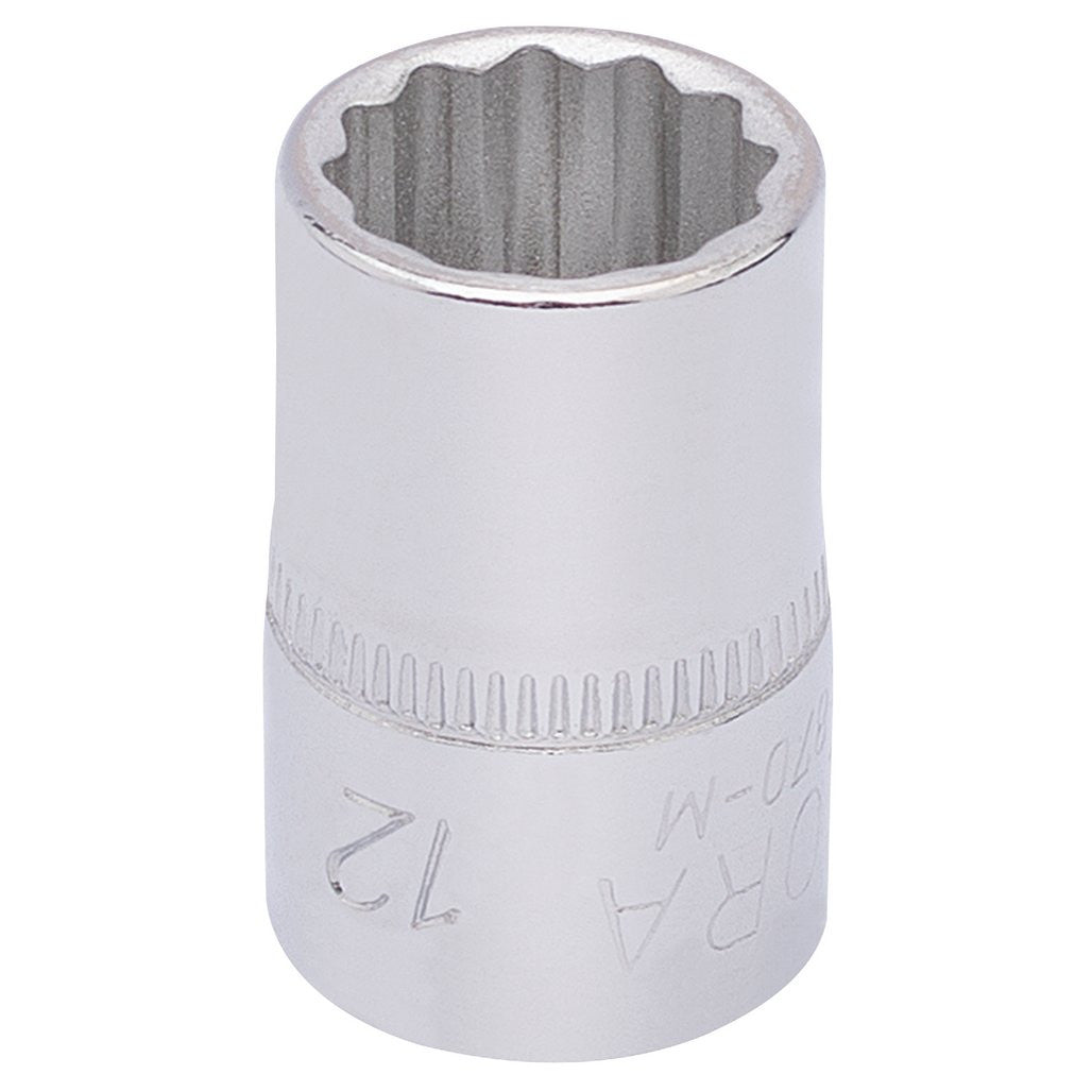 Draper Elora Bi-Hexagon Socket, 3/8" Sq. Dr., 12mm  25888