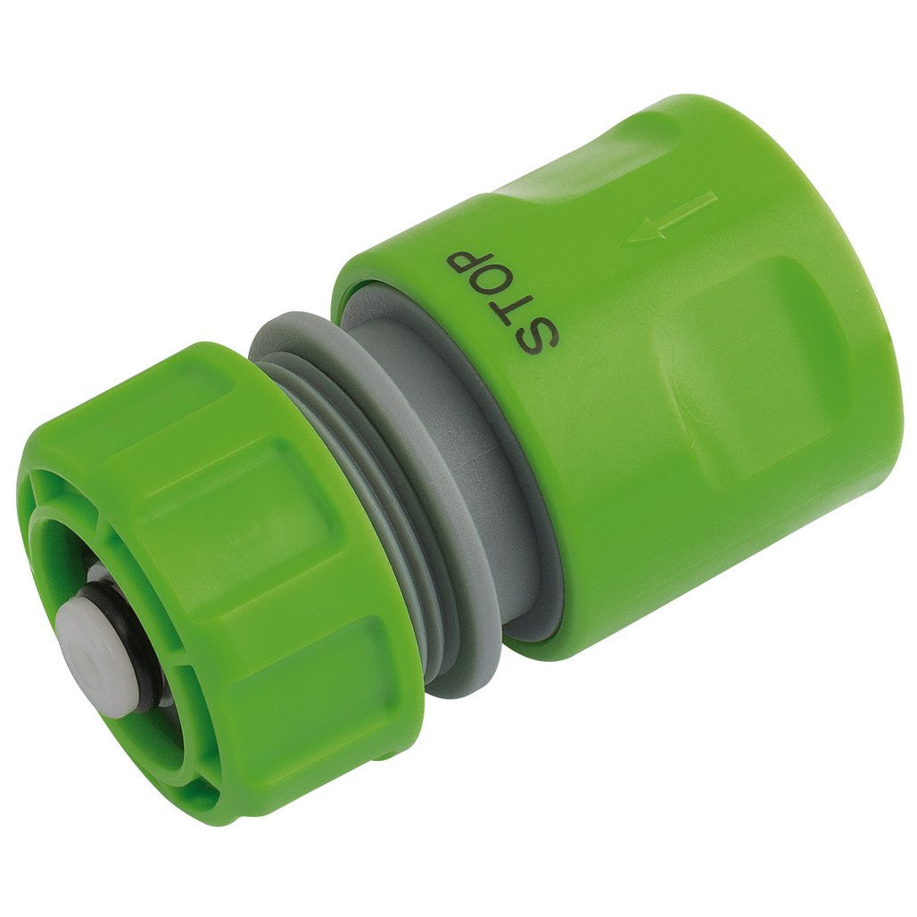 Draper Garden Hose Connector with Water Stop Feature, 1/2"  25902