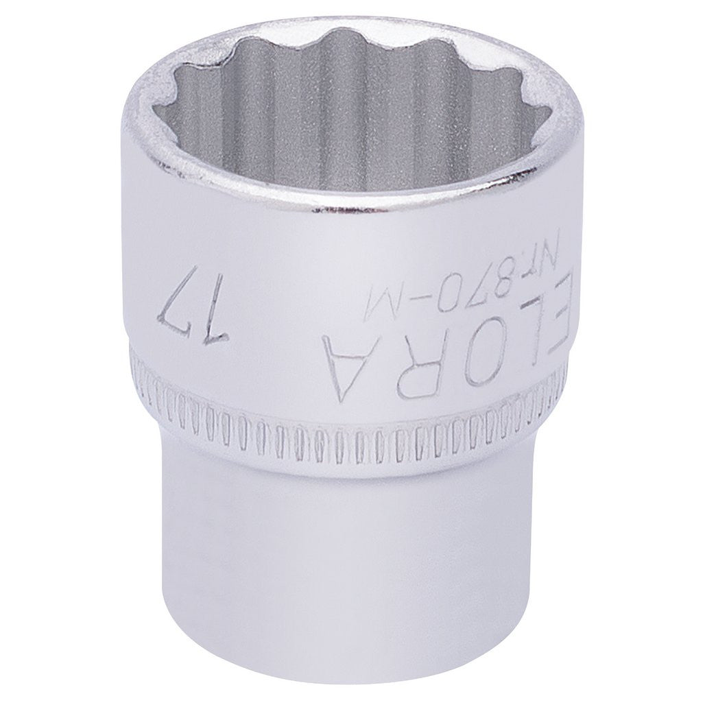 Draper Elora Bi-Hexagon Socket, 3/8" Sq. Dr., 17mm  25937