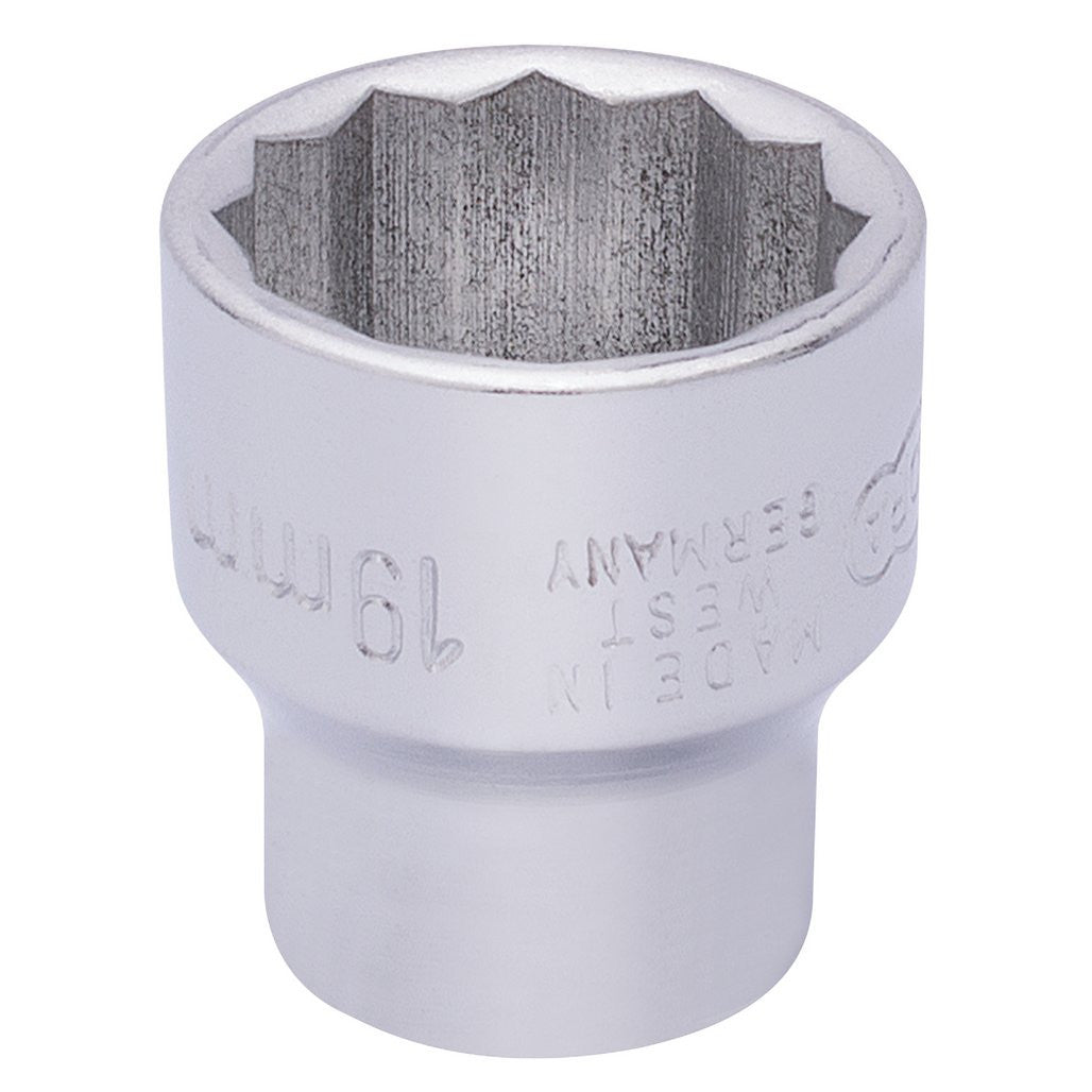 Draper Elora Bi-Hexagon Socket, 3/8" Sq. Dr., 19mm  25953